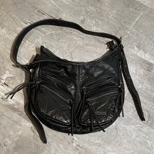 Silence + Noise Utility Washed Vegan Leather Shoulder Bag